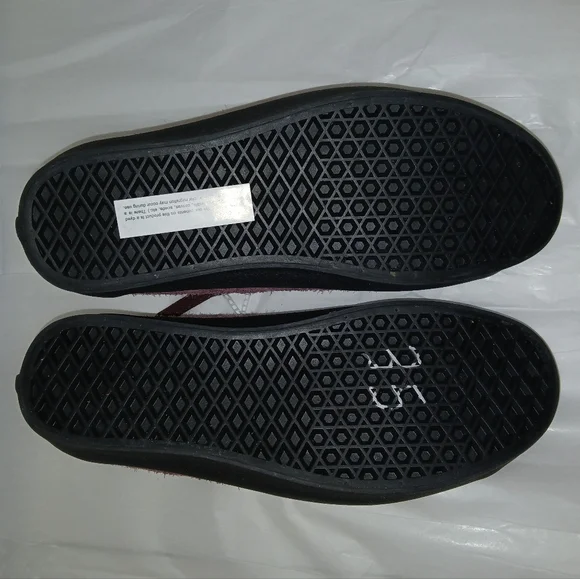 SOLD Vans Sport Low Skate Shoes Suede & Leather, Brown With Pink V-Stripe - Picture 8 of 10